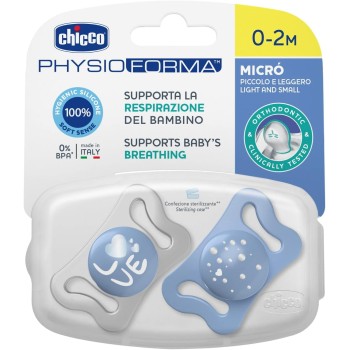 Chicco Πιπίλες Micro PhysioForma Σιέλ Για 0-2 Μηνών 2τμχ