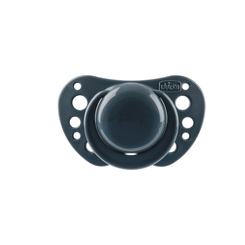 Chicco Πιπίλα Δύο Τεμαχίων Physio Air με Θηλή Σιλικόνης & Θήκη σε Μπεζ-Γκρι Μπλε Για 6-16 Μηνών