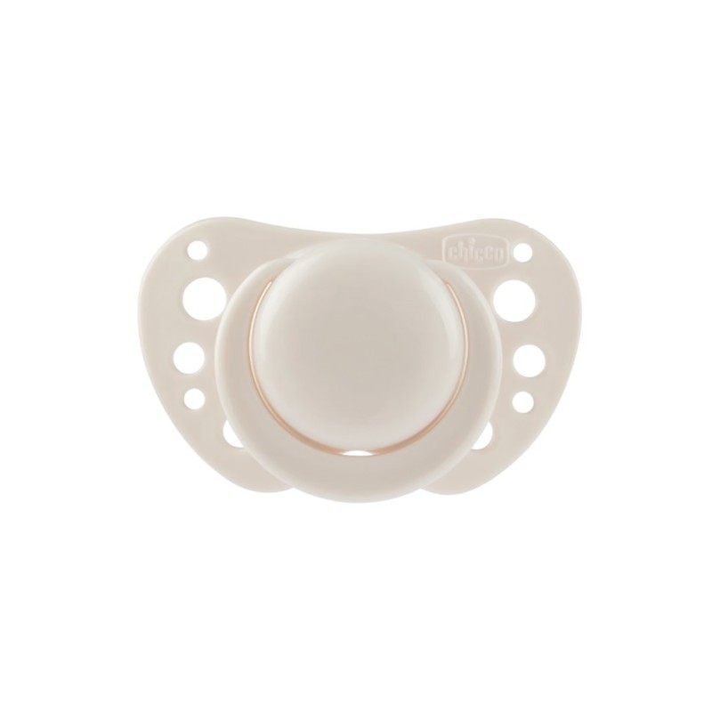Chicco Πιπίλα Δύο Τεμαχίων Physio Air με Θηλή Σιλικόνης & Θήκη σε Μπεζ-Μπορντώ Για 6-16 Μηνών