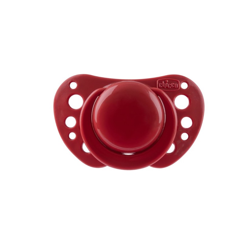 Chicco Πιπίλα Δύο Τεμαχίων Physio Air με Θηλή Σιλικόνης & Θήκη σε Μπεζ-Μπορντώ Για 6-16 Μηνών