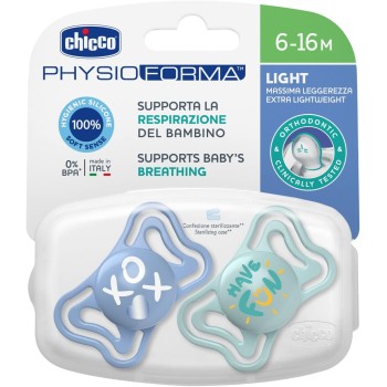 Chicco Πιπίλες Light PhysioForma Σιέλ Για 6-16 Μηνών 2τμχ