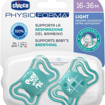 Chicco Πιπίλες Light PhysioForma Σίελ Για 16-36 Μηνών 2τμχ