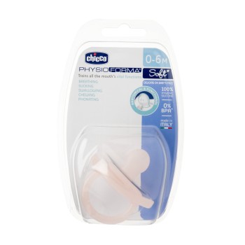 Chicco Πιπίλα Όλο Σιλικόνη PhysioForma Soft Ροζ Για 0-6 Μηνών