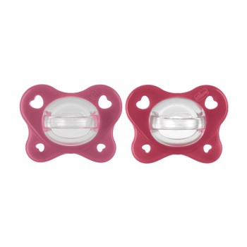 Chicco Πιπίλες Όλο Σιλικόνη PhysioForma Dual Soft Ροζ Για 16-36 Μηνών 2τμχ