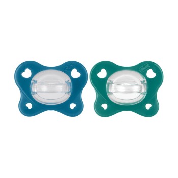Chicco Πιπίλες Όλο Σιλικόνη PhysioForma Dual Soft Σιέλ Για 16-36 Μηνών 2τμχ