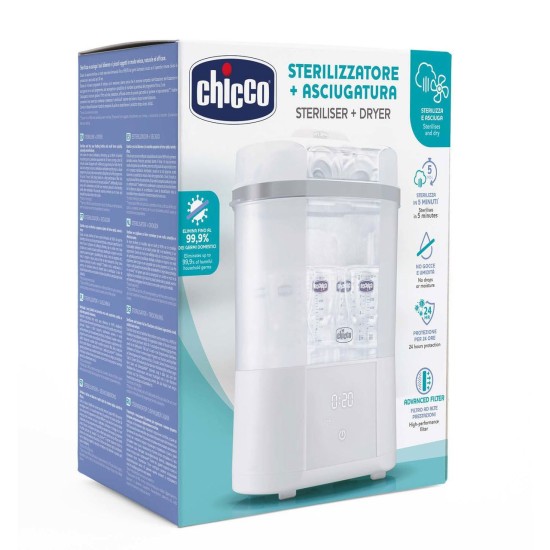 Chicco Βρεφικός Αποστειρωτής Μπιμπερό Ηλεκτρικός Και Στεγνωτήρας Με Φίλτρο Chicco Βρεφικός Αποστειρωτής Μπιμπερό Ηλεκτρικός Και Στεγνωτήρας Με Φίλτρο
