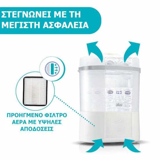 Chicco Βρεφικός Αποστειρωτής Μπιμπερό Ηλεκτρικός Και Στεγνωτήρας Με Φίλτρο Chicco Βρεφικός Αποστειρωτής Μπιμπερό Ηλεκτρικός Και Στεγνωτήρας Με Φίλτρο