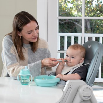 Chicco Κουτάλι Σιλικόνης Αρχής Natural Ροζ Για 8+ Μηνών