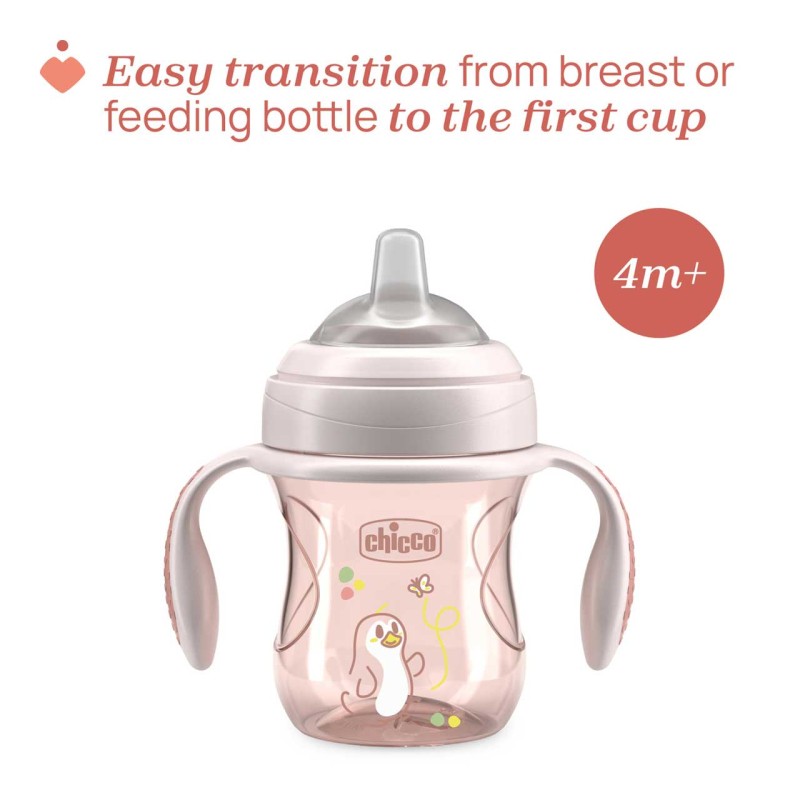 Chicco Κύπελλο Transition Natural Ροζ Για 4+ Μηνών