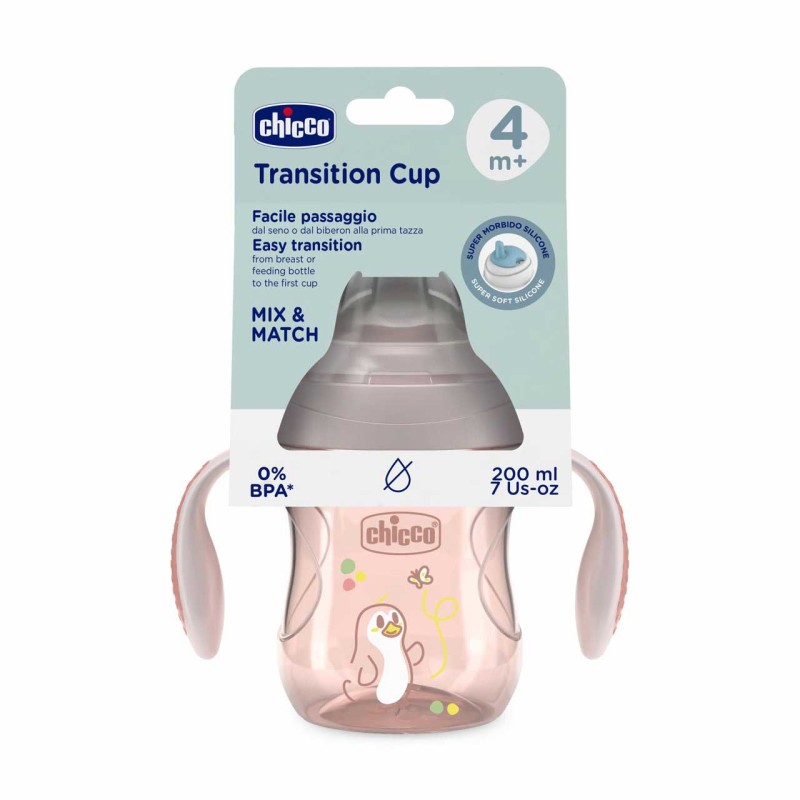 Chicco Κύπελλο Transition Natural Ροζ Για 4+ Μηνών