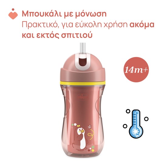 Chicco Ποτηράκι Sport Ροζ Για 14+ Μηνών Chicco Ποτηράκι Sport Ροζ Για 14+ Μηνών