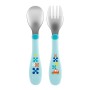 Chicco Βρεφικό Σετ Πιρούνι - Κουτάλι Μπλε Για 18+ Μηνών
