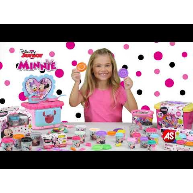 AS Πλαστελίνη Disney Minnie Βαζάκι Με 2 Χρώματα Και Καπάκι Καλουπάκι 3D Αναδιπλούμενο 100gr