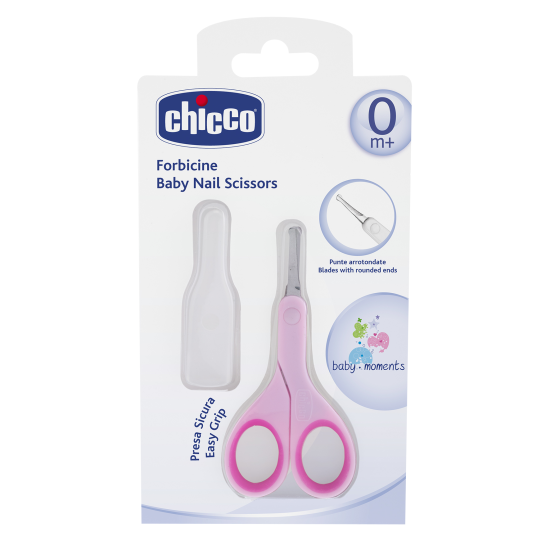 Chicco Ψαλιδάκι Ασφαλείας Ροζ Με Θήκη Για 0+ Μηνών