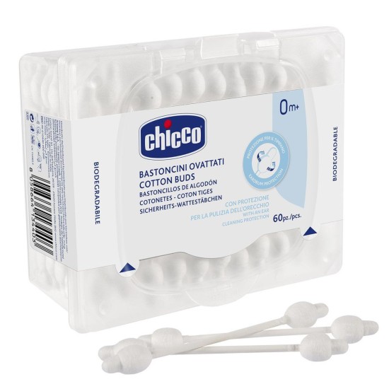 Chicco Βρεφικές Μπατονέτες Βιοδιασπώμενες Ασφαλείας 60τμχ Chicco Βρεφικές Μπατονέτες Βιοδιασπώμενες Ασφαλείας 60τμχ