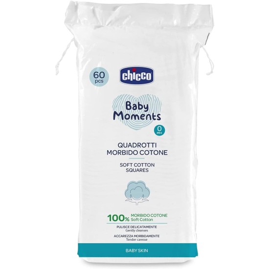 Chicco Μαντηλάκια Baby Moments Από Μαλακό Βαμβάκι 60τμχ Chicco Μαντηλάκια Baby Moments Από Μαλακό Βαμβάκι 60τμχ