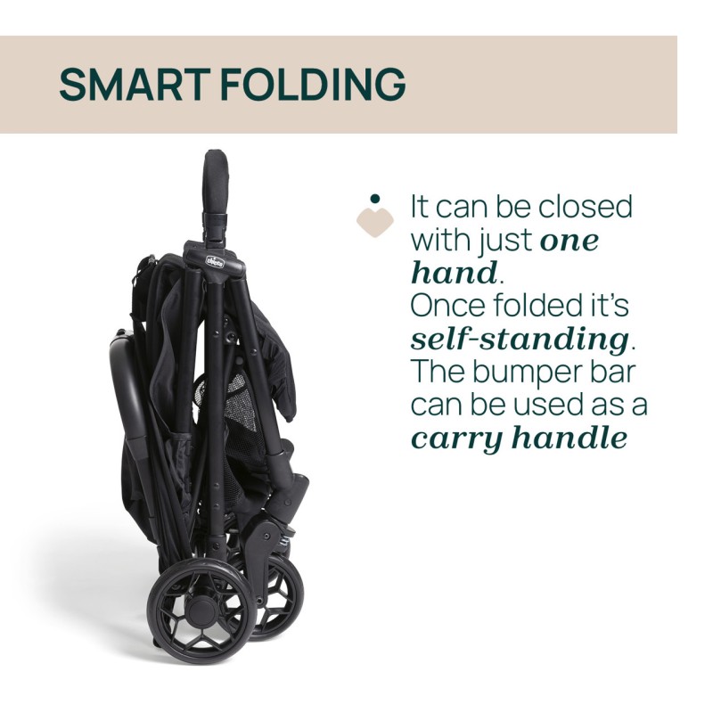 Chicco Καρότσι Μωρού Urbino Μαύρο για Παιδί έως 22kg