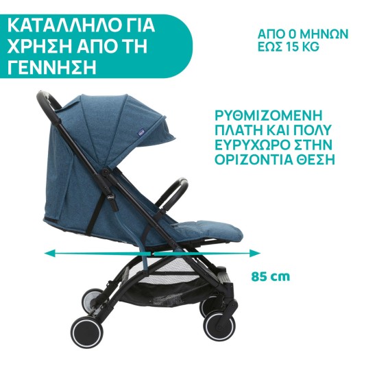 Chicco Καρότσι Μωρού TrolleyMe Calypso Blue για Παιδί έως 15kg Chicco Καρότσι Μωρού TrolleyMe Calypso Blue για Παιδί έως 15kg