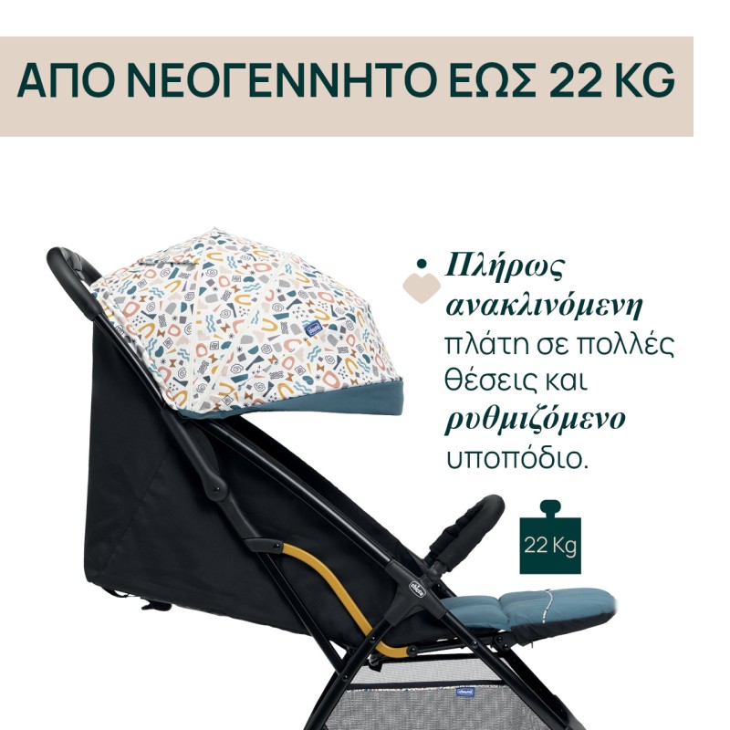 Chicco Καρότσι Μωρού Glee Joyful Teal για Παιδί έως 22kg