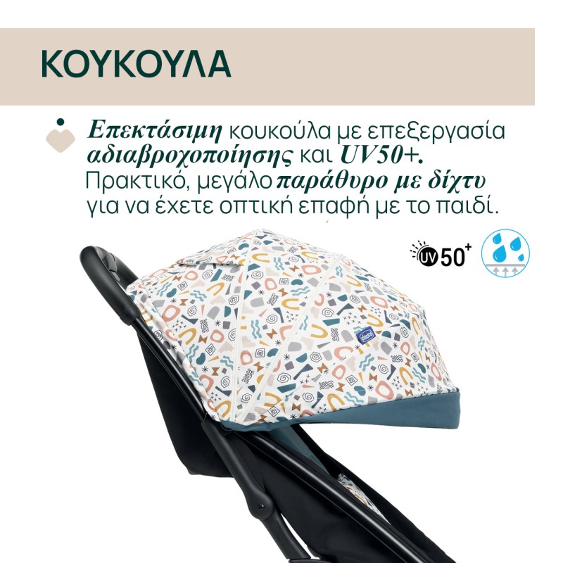 Chicco Καρότσι Μωρού Glee Joyful Teal για Παιδί έως 22kg