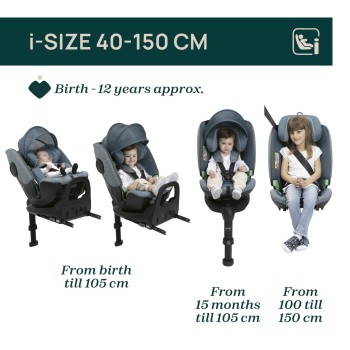 Chicco Καθισματάκι Αυτοκινήτου Bi-Seat i-Size Air για Παιδί 40-150 cm Teal Blue
