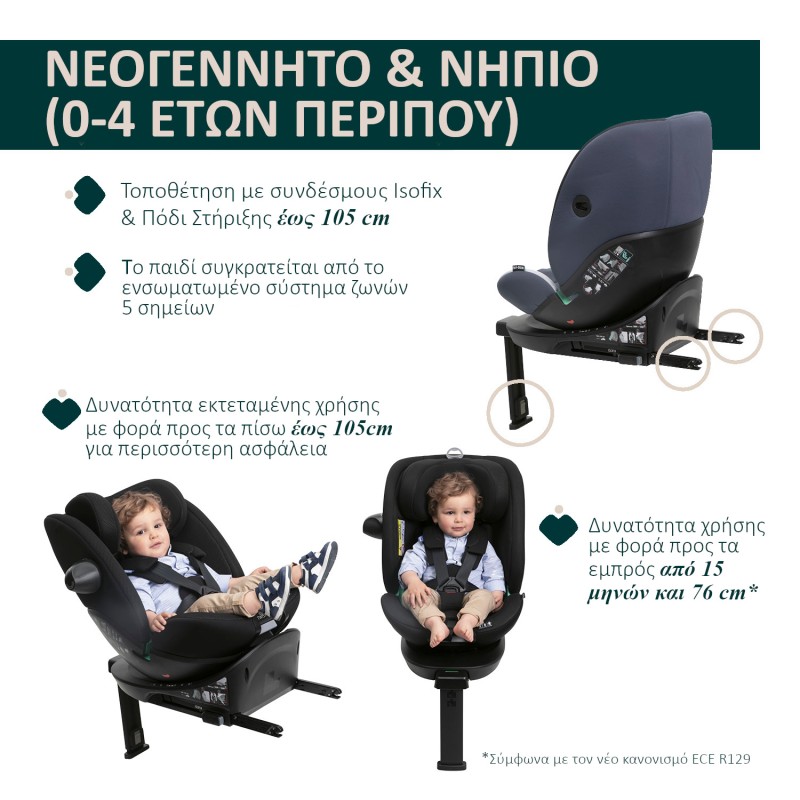 Chicco Καθισματάκι Αυτοκινήτου Everone i-Size για Παιδί 40-150 cm Ασημί - Μπλε