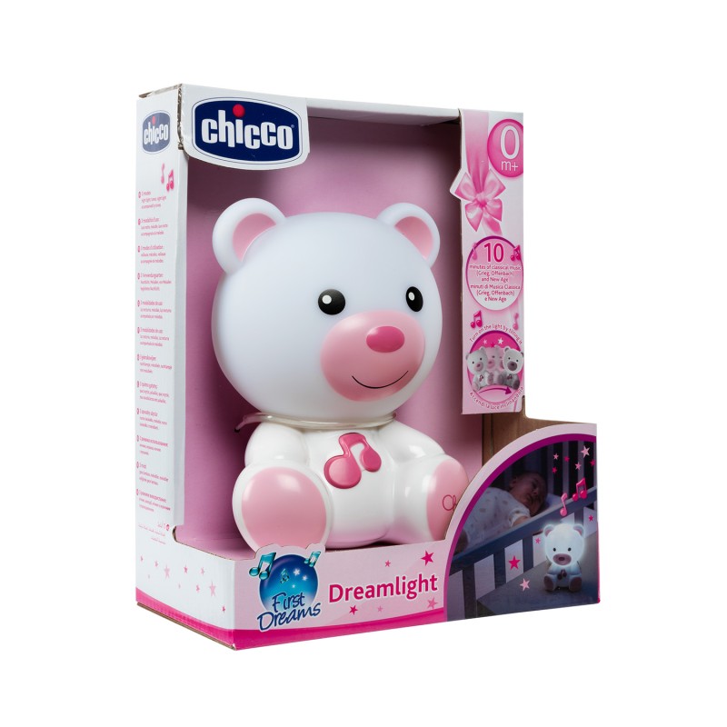 Chicco Βρεφικό Φωτάκι Νυκτός Αρκουδάκι Dreamlight Ροζ Για 0+