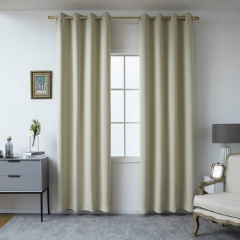 Beauty Home Κουρτίνα Blackout σκίασης με 8 κρίκους Ideal Art 8400 140x270 Μπεζ