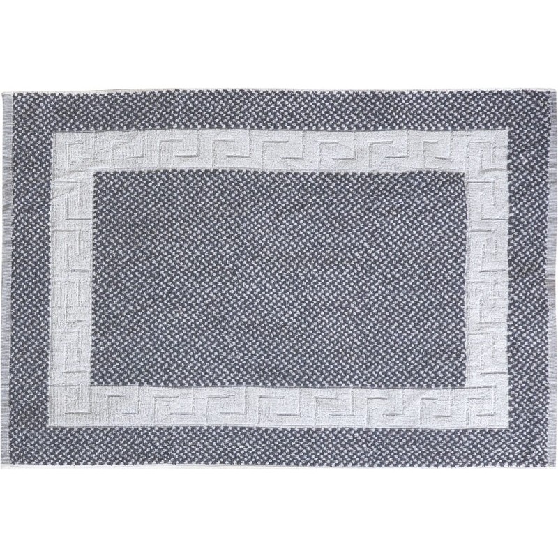 Beauty Home Ταπέτο μπάνιου Atlas Art 3017 νηματοβαφή μαίανδρος 50x75 Γκρι,Λευκό