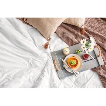 Beauty Home Σεντόνι Ξενοδοχείου King size 5-Star 300tc Satin 100% Cotton 300x310 Λευκό