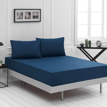 Beauty Home Σεντόνι King size μονόχρωμο Art 1999 265x270 Μπλε