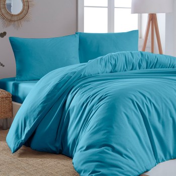 Beauty Home Παπλωματοθήκη μονή μονόχρωμη Art 1999 170x250 Πετρόλ