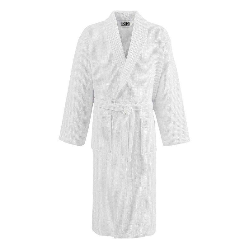 Beauty Home Μπουρνούζι Support πικέ με γιακά  50%Cot-50%Pol 210gsm Λευκό