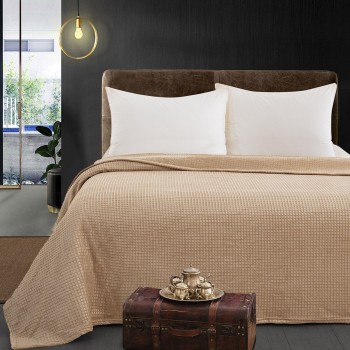 Beauty Home Κουβέρτα μονόχρωμη μονή Fleece Art 11550 160x220 Μπεζ