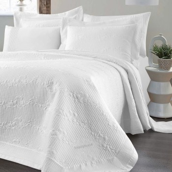 Beauty Home Σετ κουβερλί υπέρδιπλο Emelia Art 12505 230x250 Λευκό