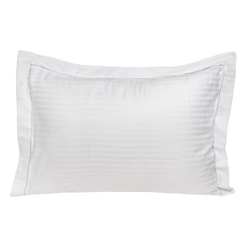 Beauty Home Ζεύγος μαξιλαροθήκες πλακέ Oxford Dobby Cotton Rich Blend Art 1381 53x73+5 Λευκό