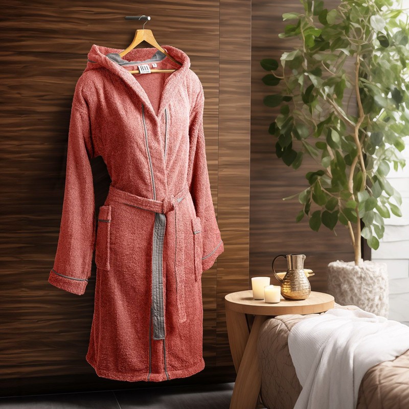 Beauty Home Μπουρνούζι με κουκούλα Art 3421 Κοραλί