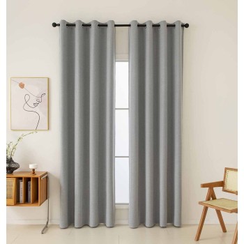 Beauty Home Κουρτίνα Full Blackout σκίασης με 8 κρίκους Total Art 8446 140x270 Γκρι