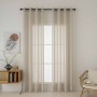 Beauty Home Κουρτίνα γάζα μονόχρωμη με 8 μεταλλικούς κρίκους Fit Art 8447 140x270 Μπεζ