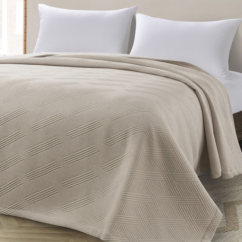 Beauty Home Κουβέρτα ζακάρ μονή Point Art 11175 170x270 Άμμου