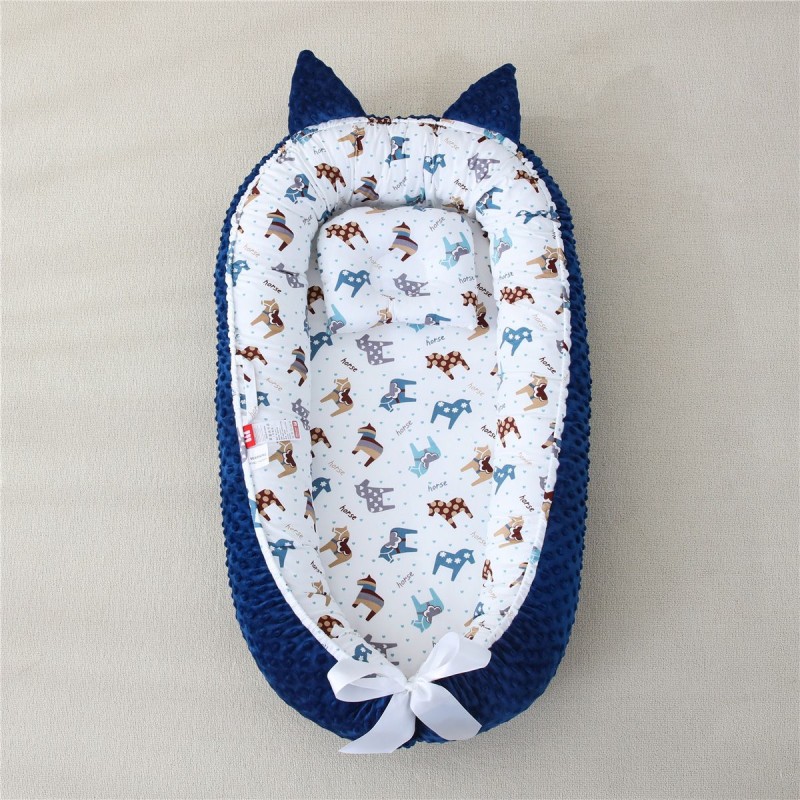 Beauty Home Bρεφική φωλιά με μαξιλάρι Art 5344 53x88 Μπλε