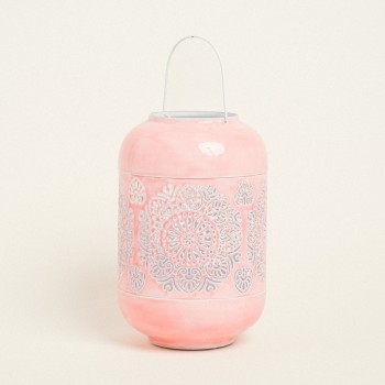 Beauty Home ΦΑΝΑΡΙ ΜΕΤΑΛΙΚΟ ΡΟΖ 30 x 20 cm