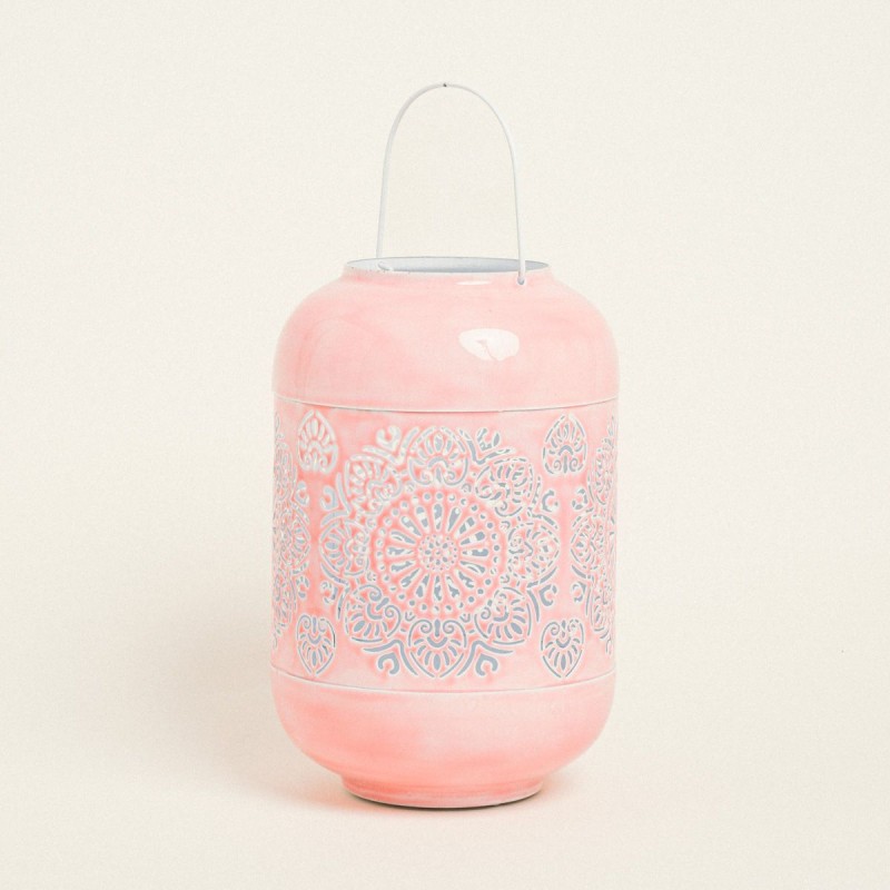 Beauty Home ΦΑΝΑΡΙ ΜΕΤΑΛΙΚΟ ΡΟΖ 30 x 20 cm