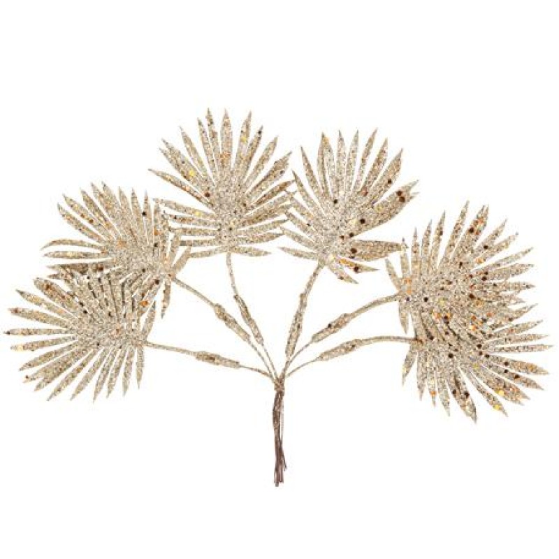 Beauty Home ΦΥΛΛΑ ΠΑΛΜΑ ΜΕ ΓΚΛΙΤΕΡ 6 ΤΜΧ 24CM