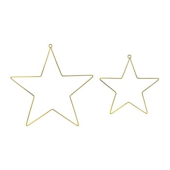 Beauty Home ΜΕΤΑΛΛΙΚΑ ΑΣΤΕΡΙΑ ΣΕΤ 2 ΤΕΜ 20 Κ 28 CM
