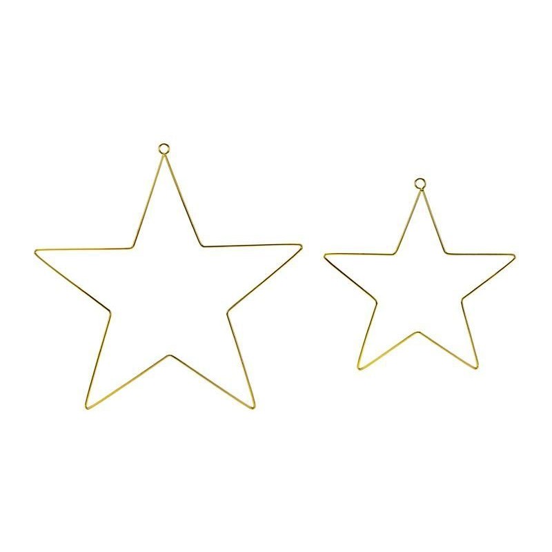 Beauty Home ΜΕΤΑΛΛΙΚΑ ΑΣΤΕΡΙΑ ΣΕΤ 2 ΤΕΜ 20 Κ 28 CM