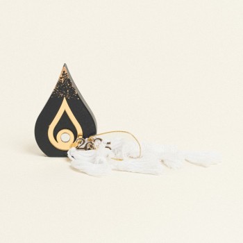 Beauty Home ΕΠΙΤΡΑΠΕΖΙΟ ΚΕΡΑΜΙΚΟ ΔΑΚΡΥ ΜΕ PLEXI GLASS MATI ΧΡΥΣΟ ΜΑΥΡΟ