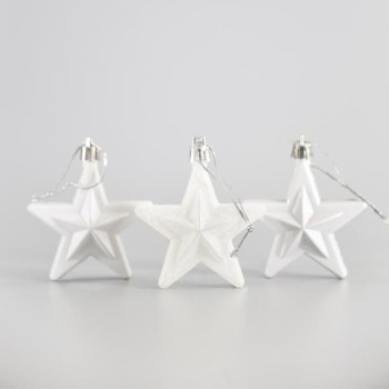 Beauty Home ΑΣΤΕΡΙ ΠΛΑΣΤΙΚΟ, ΛΕΥΚΑ, ΣΕΤ 12ΤΜΧ, 6,5cm