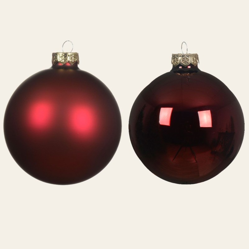 Beauty Home ΓΥΑΛΙΝΕΣ ΜΠΑΛΕΣ ΜΠΟΡΝΤΩ 10 CM ΣΕΤ 6 ΤΜΧ