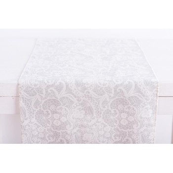 Beauty Home ΡΑΝΝΕΡ ΜΕ ΤΥΠΩΜΑ ΛΕΥΚΗ ΔΑΝΤΕΛΑ